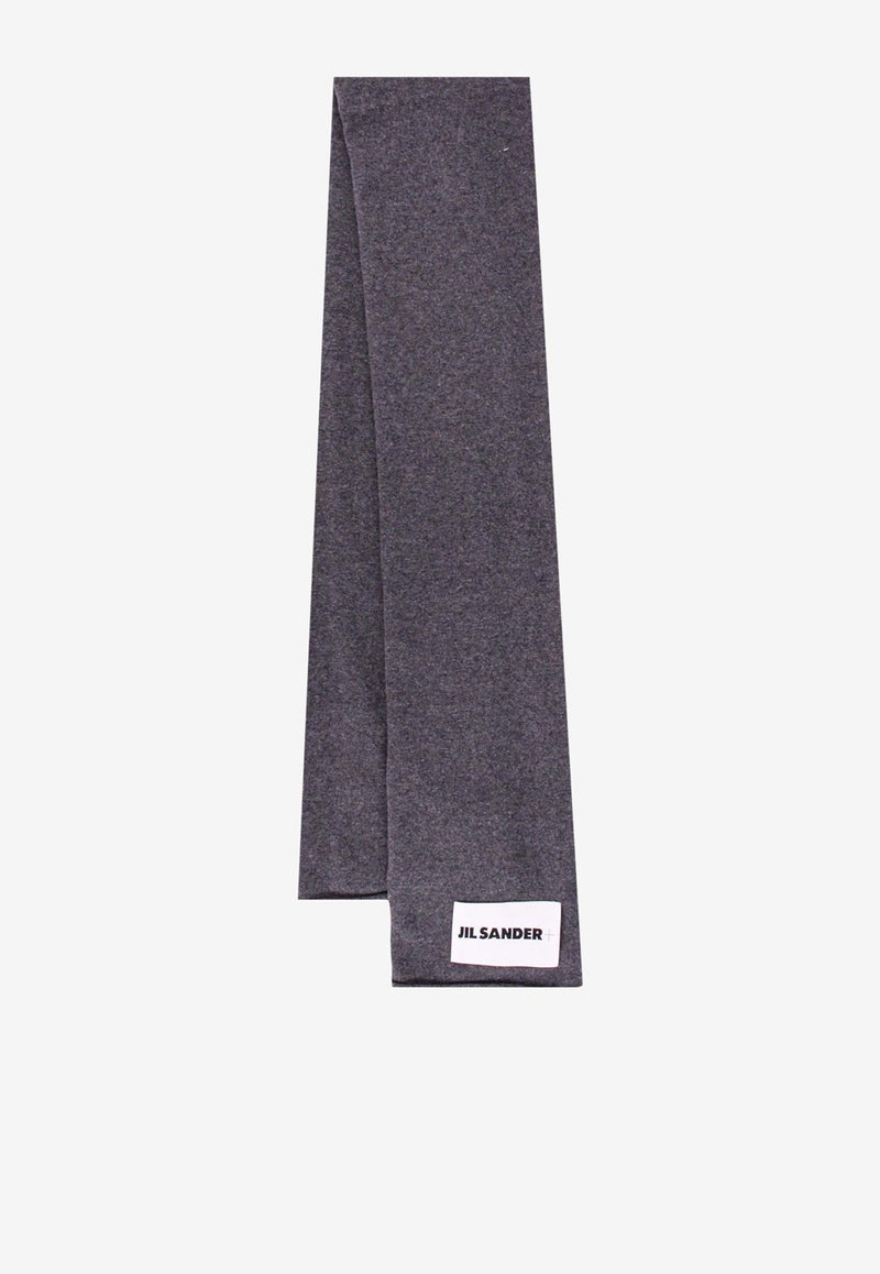 Jil Sander Cashmere Scarf with Logo-Label Gray J47TE0018J13204_030_Grey_29843446