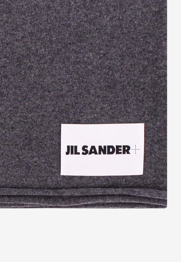 Jil Sander Cashmere Scarf with Logo-Label Gray J47TE0018J13204_030_Grey_29843446