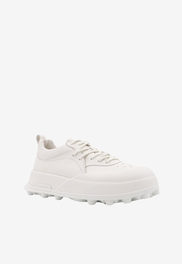 Jil Sander Embossed-Logo Leather Low-Top Sneakers White J32WS0040P6244_102_White_29840554