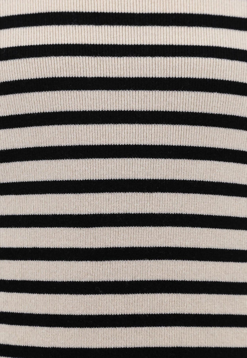 Celine Heritage Cashmere Stripe Turtleneck Sweater Monochrome 2ADV4240U_01CB_White_29852452