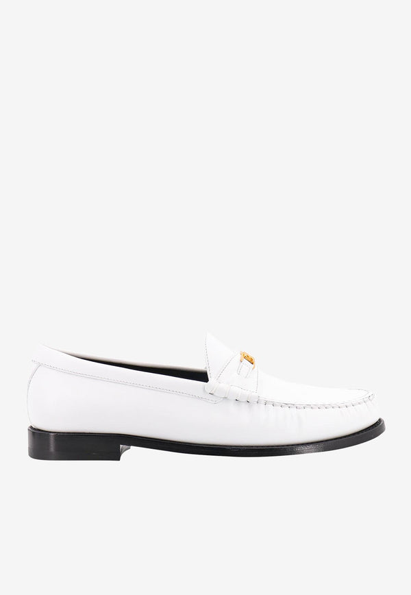 Celine Triomphe Leather Loafers White 334773602C_01BC_White_29851866