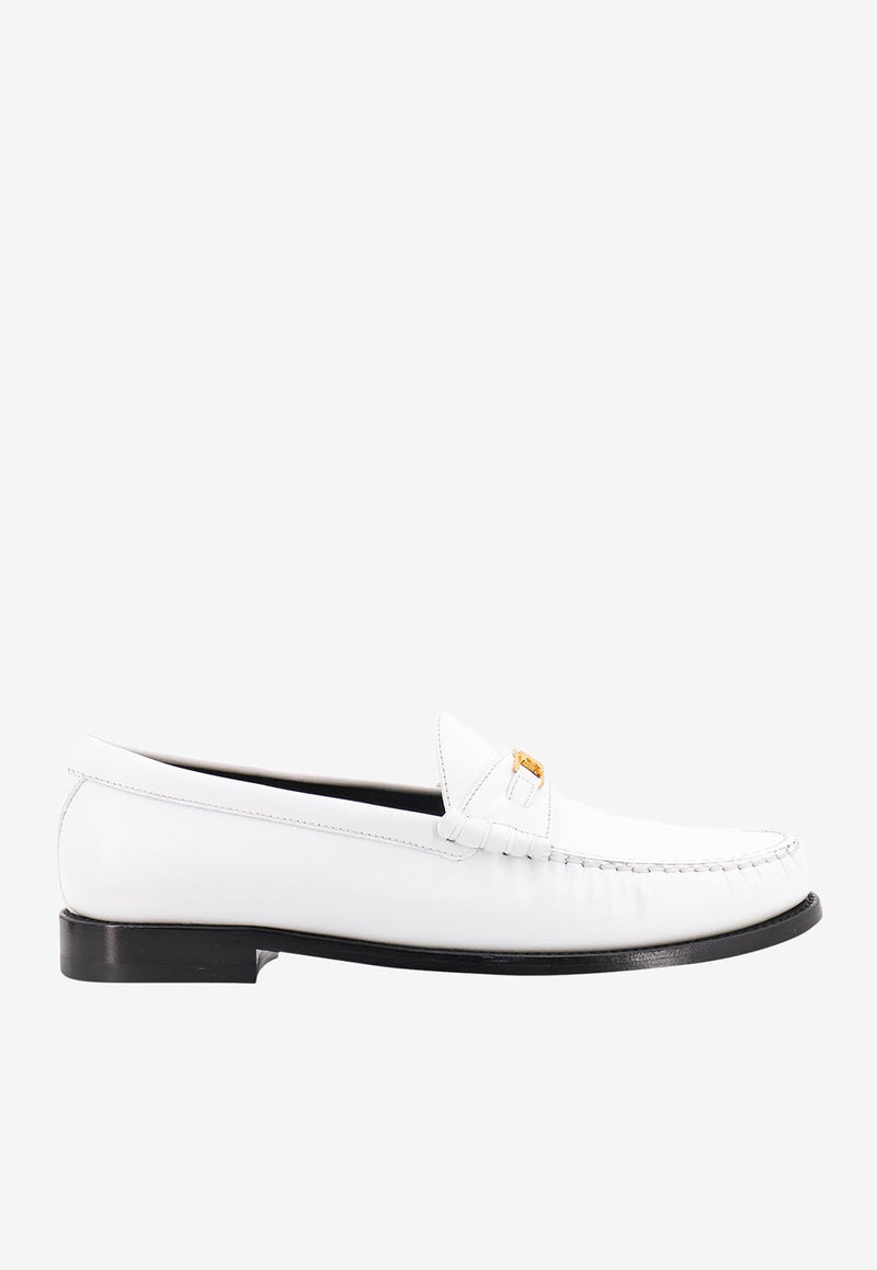 Celine Triomphe Leather Loafers White 334773602C_01BC_White_29851866