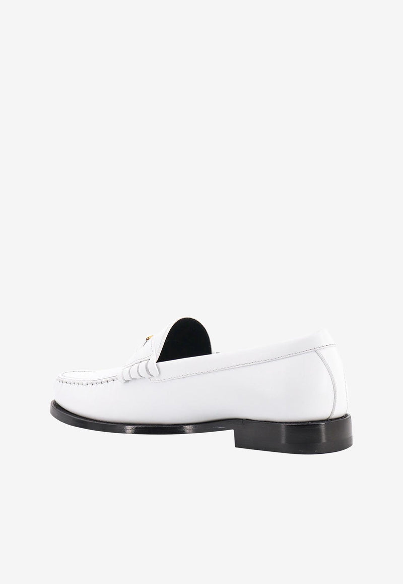 Celine Triomphe Leather Loafers White 334773602C_01BC_White_29851866