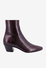 Celine Janco Pointed-Toe Leather Boots Brown 340603791_19OA_Brown_29851777