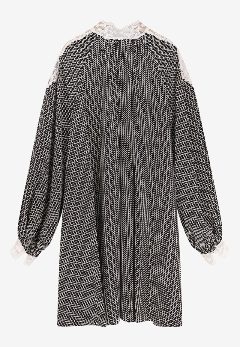 Chloé Silk Mini Dress Black CH25ARO28145905_Blackwhite_32772797