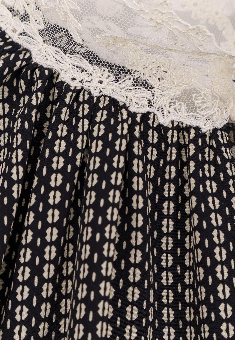 Chloé Silk Mini Dress Black CH25ARO28145905_Blackwhite_32772797