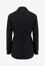 Chloé Double-Breasted Wool-Blend Jacket Black CH25AVE22935001_Black_32772780