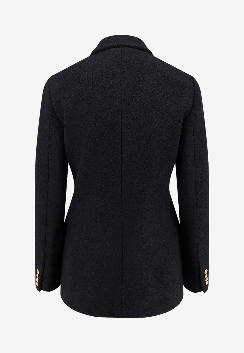 Chloé Double-Breasted Wool-Blend Jacket Black CH25AVE22935001_Black_32772780