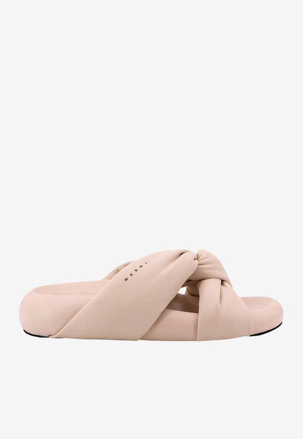 Marni Twisted-Bands Padded Leather Sandals Beige SAMS018703P5443_00W23_Beige_32943230