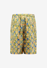 Marni Silk Bermuda Printed Shorts Green PUMU0049M5UTSG09_SAV67_Green_32943265