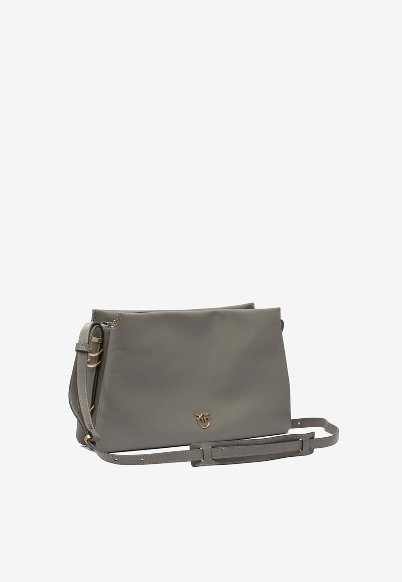 PINKO Trapezoid Leather Crossbody Bag Gray 105161A0QOI68Q_eb44e862-ff02-4e36-b0fe-059d8a7a96cc