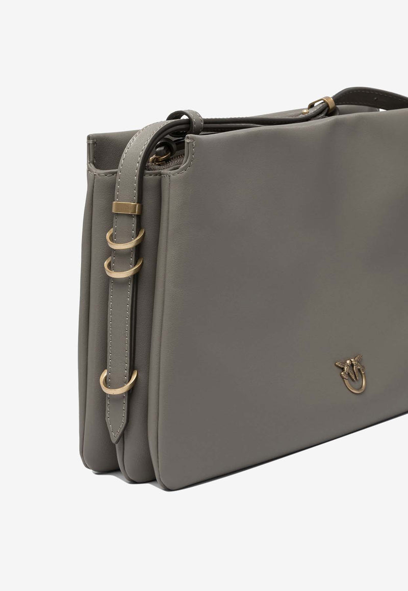 PINKO Trapezoid Leather Crossbody Bag Gray 105161A0QOI68Q_eb44e862-ff02-4e36-b0fe-059d8a7a96cc