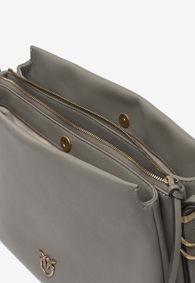 PINKO Trapezoid Leather Crossbody Bag Gray 105161A0QOI68Q_eb44e862-ff02-4e36-b0fe-059d8a7a96cc
