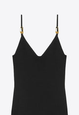 Versace Knitted Midi Dress Black