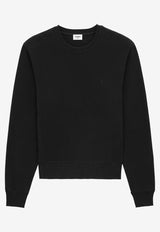 Saint Laurent Cassandre Embroidered Sweatshirt Black 820127Y36SW1000_Black_29851936