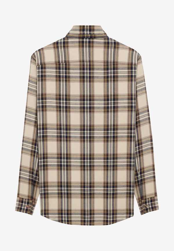 Saint Laurent Tartan Check Long-Sleeved Shirt Beige 838890Y31VA7300_BRIGHTON CHECKS_29852437