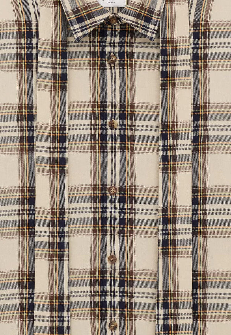 Saint Laurent Tartan Check Long-Sleeved Shirt Beige 838890Y31VA7300_BRIGHTON CHECKS_29852437