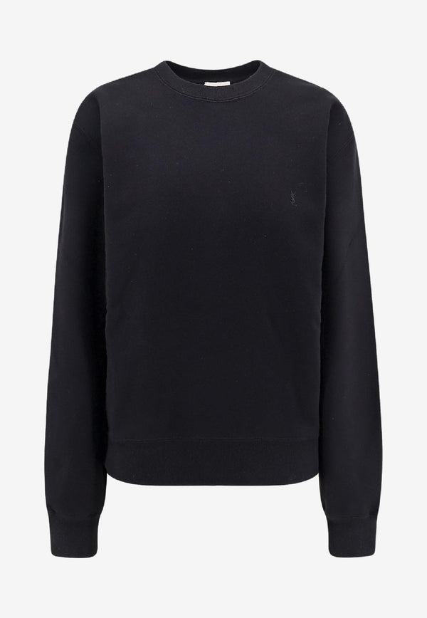 Saint Laurent Cassandre Embroidered Sweatshirt Black 823184Y36SW1000_Black_29850410
