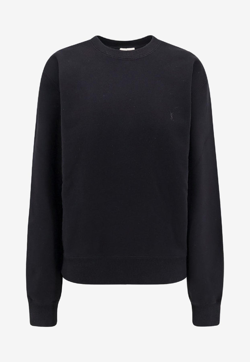 Saint Laurent Cassandre Embroidered Sweatshirt Black 823184Y36SW1000_Black_29850410