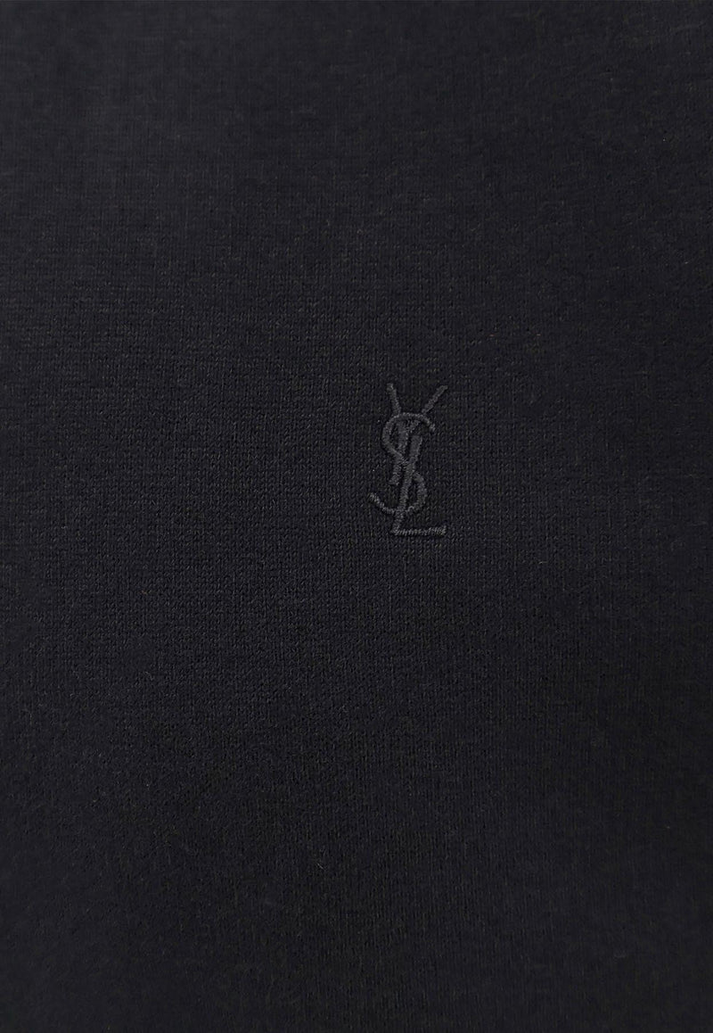 Saint Laurent Cassandre Embroidered Sweatshirt Black 823184Y36SW1000_Black_29850410