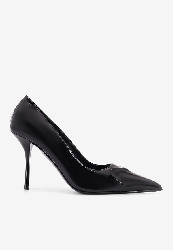 Alaïa Le Coeur 90 Pumps in Patent Leather Black AA3E089CK168999_Black_29838048