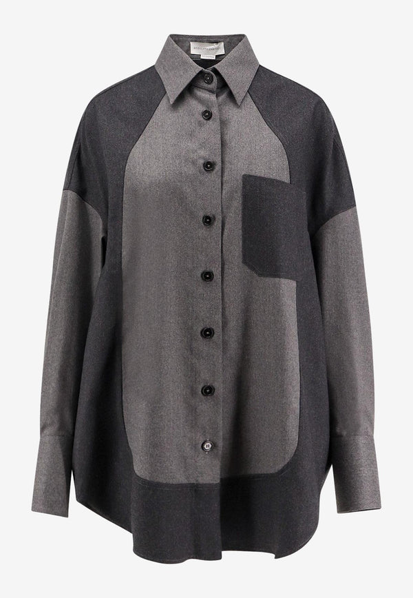 Stella McCartney Colorblocked Wool Shirt Gray 6201593CU7031230_ASH GREY_31986662