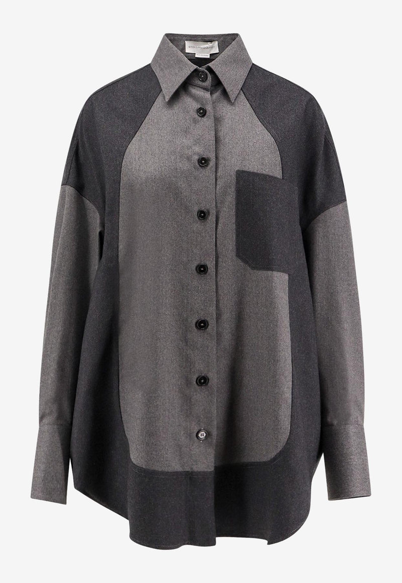 Stella McCartney Colorblocked Wool Shirt Gray 6201593CU7031230_ASH GREY_31986662