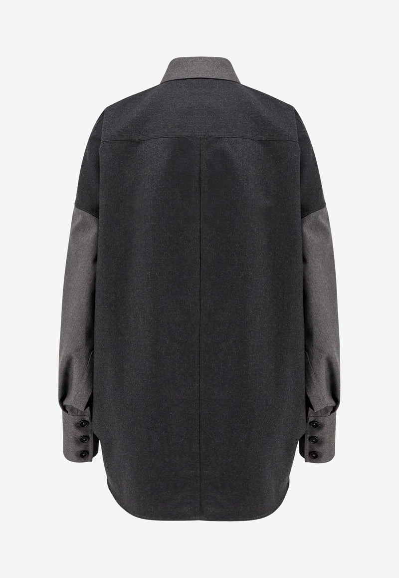 Stella McCartney Colorblocked Wool Shirt Gray 6201593CU7031230_ASH GREY_31986662