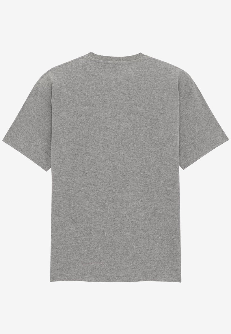 Saint Laurent Cassandre Embroidered T-shirt Gray 781566Y37HC1482_Gris Chine/Jaune_29853635