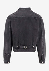 Enfants Riches Déprimés Distressed Denim Jacket Gray 030524_CHARCORAL_Coral Red_32997542