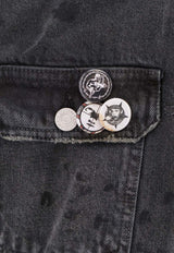 Enfants Riches Déprimés Distressed Denim Jacket Gray 030524_CHARCORAL_Coral Red_32997542