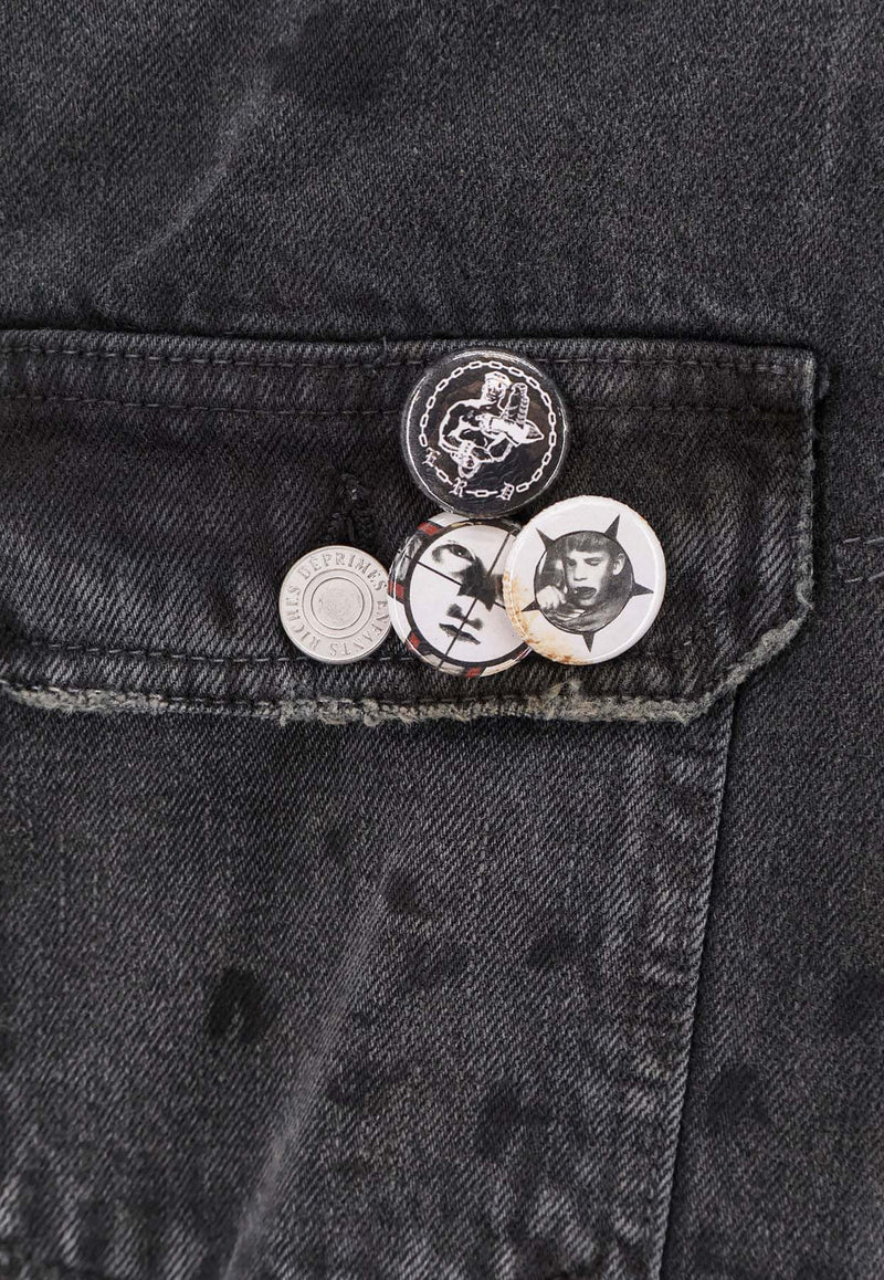 Enfants Riches Déprimés Distressed Denim Jacket Gray 030524_CHARCORAL_Coral Red_32997542