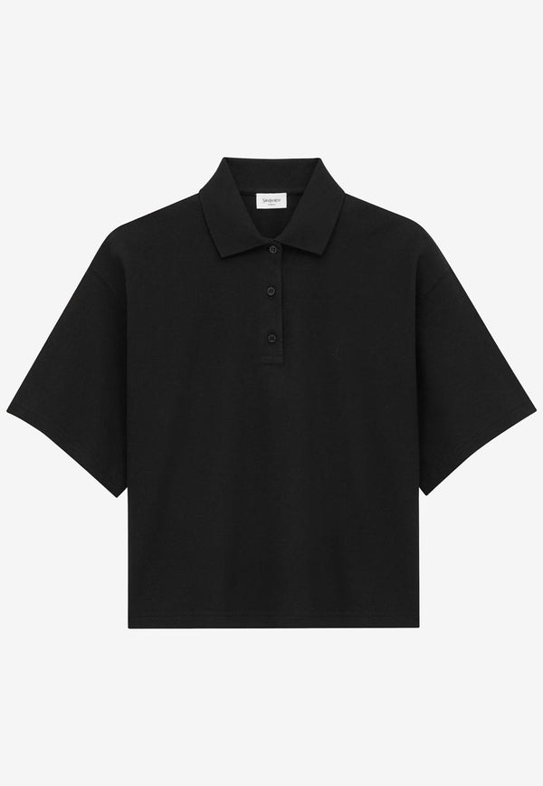 Saint Laurent Cassandre Boxy Polo T-shirt Black 841963Y37HC1000_Black_29852848