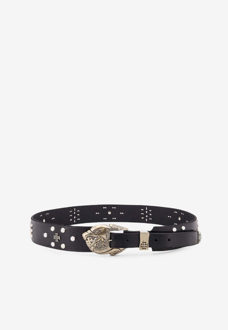 Enfants Riches Déprimés Eagle-Head Studded Belt Black 100427_BLACK_Black_32997551