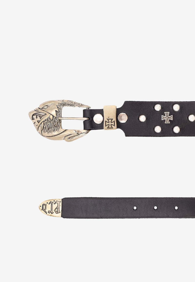 Enfants Riches Déprimés Eagle-Head Studded Belt Black 100427_BLACK_Black_32997551