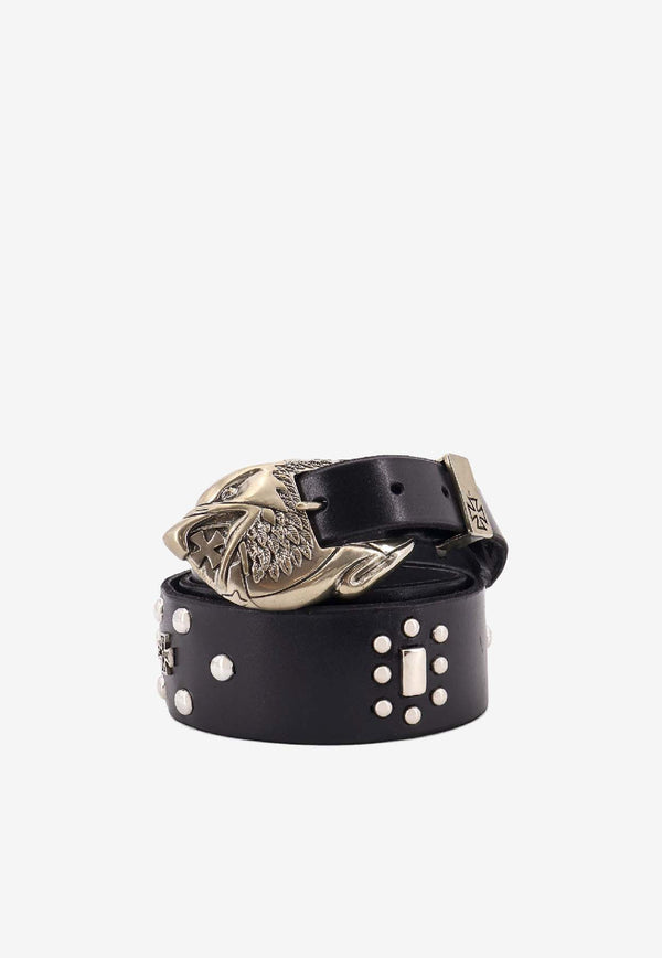 Enfants Riches Déprimés Eagle-Head Studded Belt Black 100427_BLACK_Black_32997551