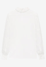 Saint Laurent Lace Pierrot Collar Poplin Blouse White 842627Y7K369601_CRAIE_29853371