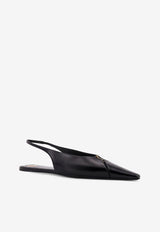 Saint Laurent Babylone Leather Slingback Flats Black 800240AAEHI1000_Black_29852210