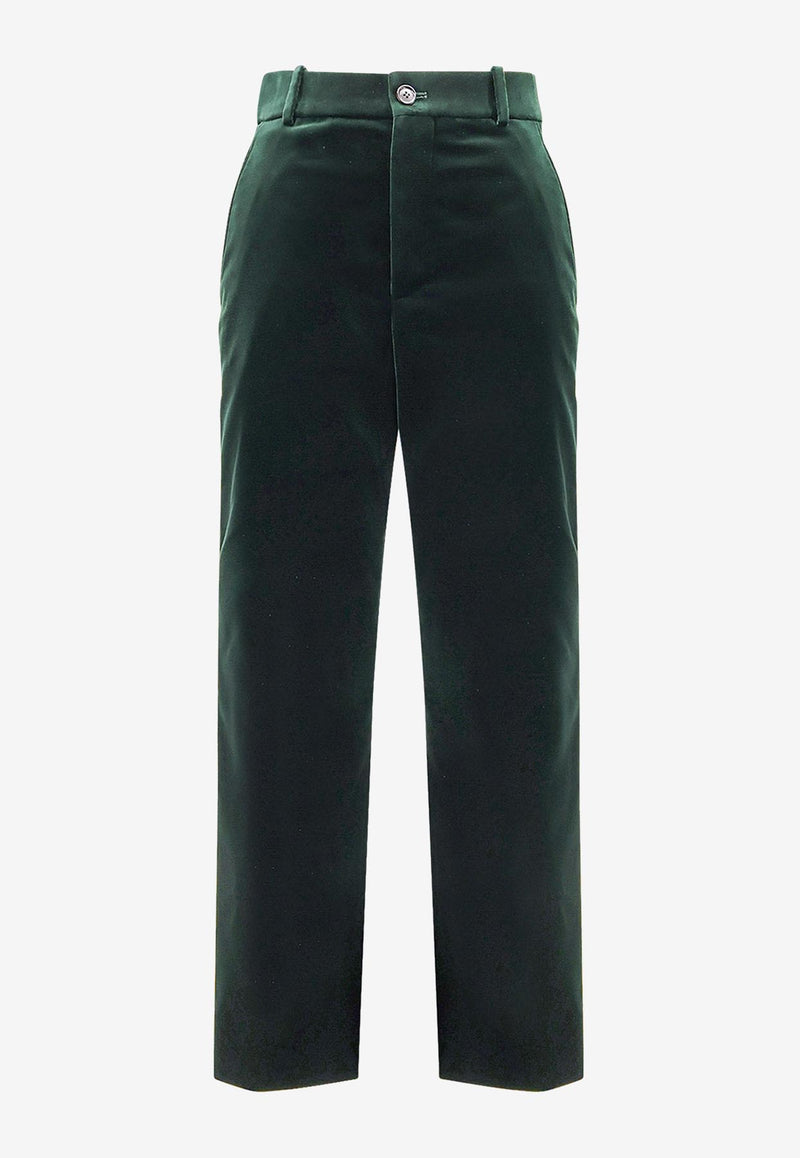 Saint Laurent Straight-Leg Velvet Pants Emerald 825007Y580T3181_EMERAUDE_29851440