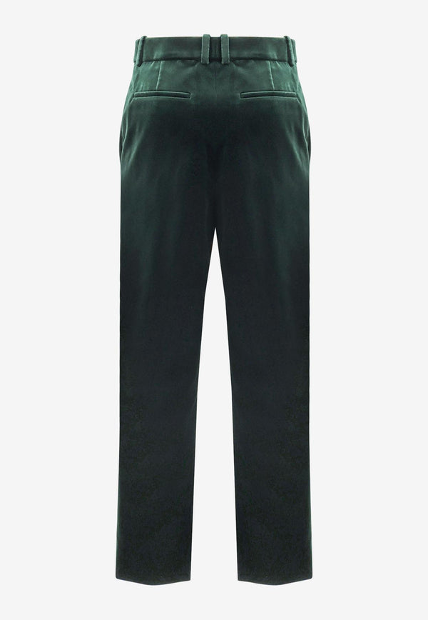 Saint Laurent Straight-Leg Velvet Pants Emerald 825007Y580T3181_EMERAUDE_29851440
