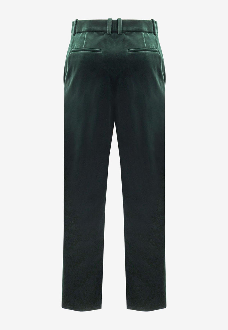 Saint Laurent Straight-Leg Velvet Pants Emerald 825007Y580T3181_EMERAUDE_29851440