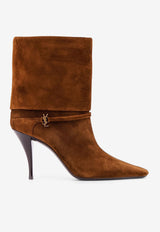 Saint Laurent Niki 90 Suede Ankle Boots Brown 8013930LI002701_LAND_29851871