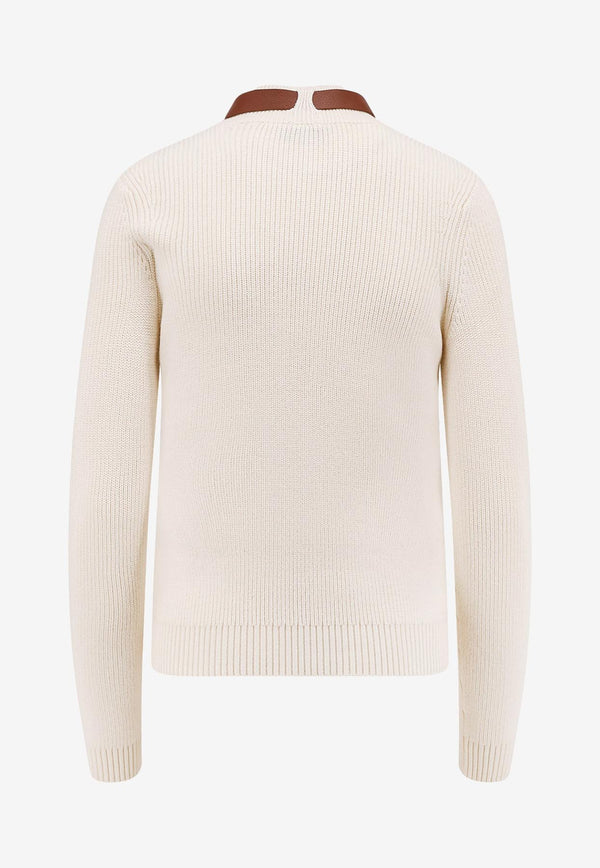 Elisabetta Franchi High-Neck Ribbed Sweater White MK05S56E2DZ9_White_29840618