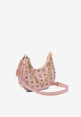 MCM Small Aren Monogram Crescent Hobo Bag Pink MWHFATA02SOFT PINK_82202