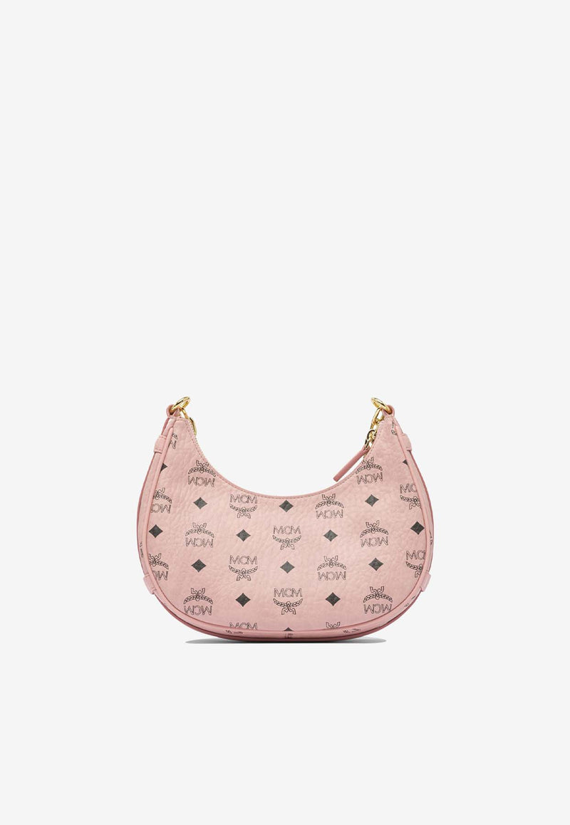 MCM Small Aren Monogram Crescent Hobo Bag Pink MWHFATA02SOFT PINK_82202