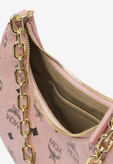 MCM Small Aren Monogram Crescent Hobo Bag Pink MWHFATA02SOFT PINK_82202