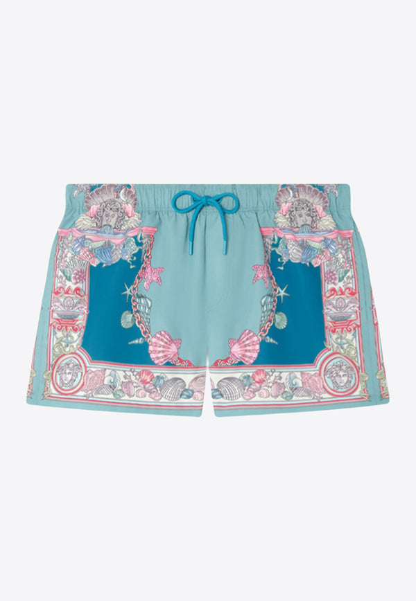 Versace Coral Theatre Print Swim Shorts Multicolor 1018883 1A15164 5GA00