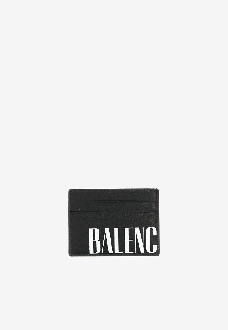 Balenciaga Logo Print Vintage Leather Cardholder Black 8274382ABO0_1060_Blackwhite_33305940