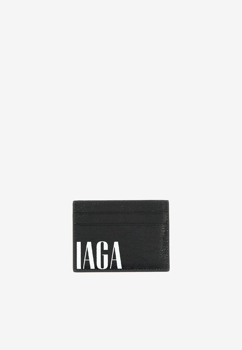 Balenciaga Logo Print Vintage Leather Cardholder Black 8274382ABO0_1060_Blackwhite_33305940