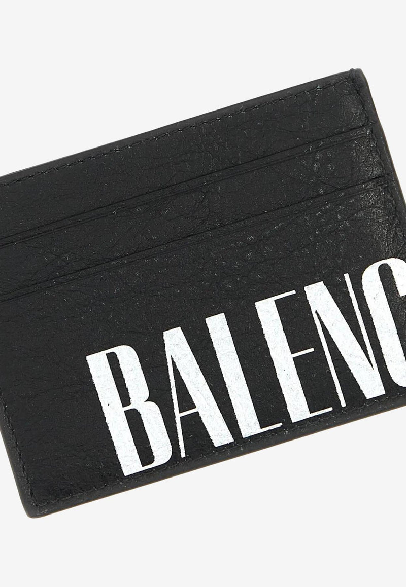 Balenciaga Logo Print Vintage Leather Cardholder Black 8274382ABO0_1060_Blackwhite_33305940